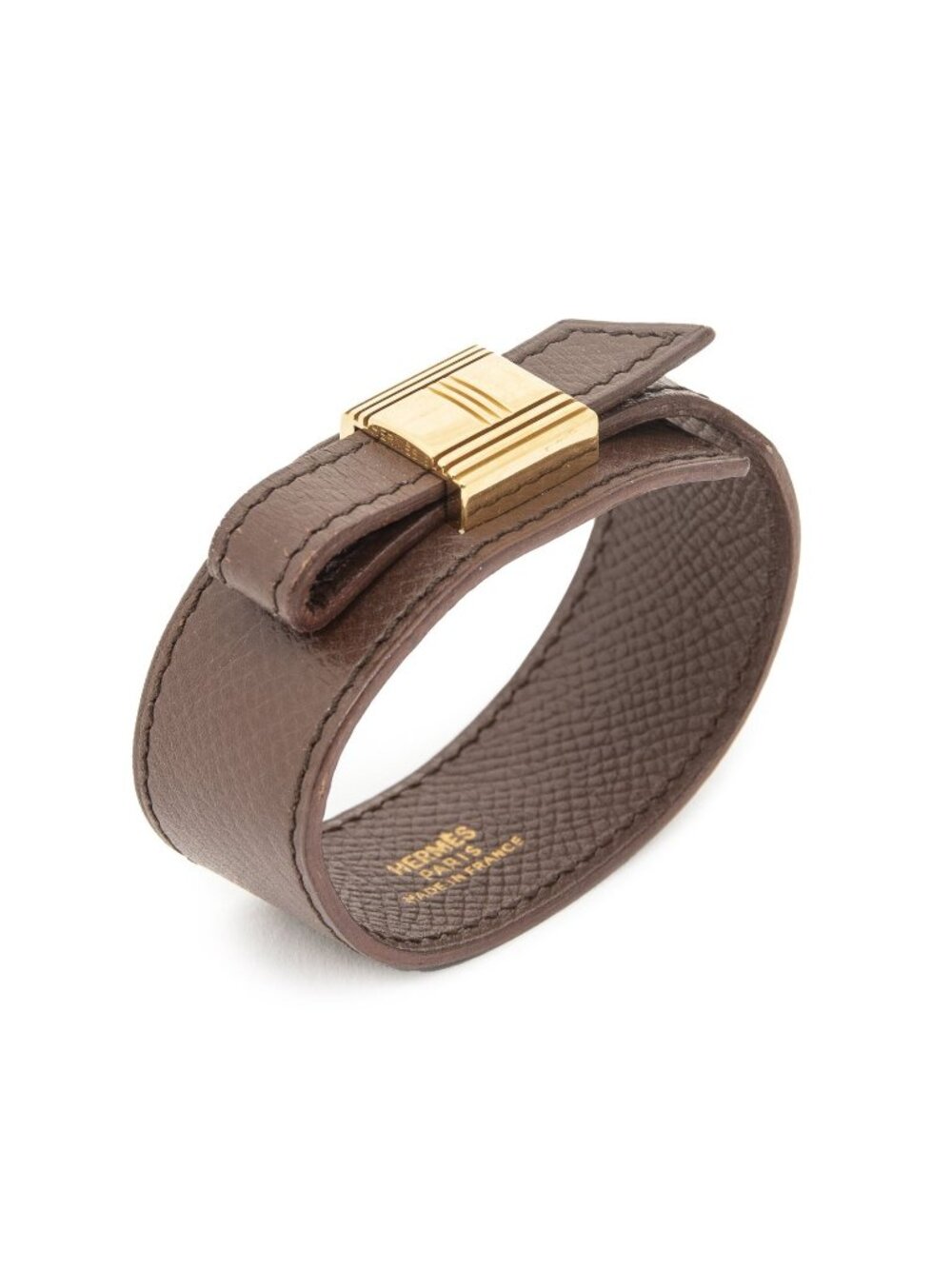 Hermes Artemis Bracelet Brown Courchevel Leather